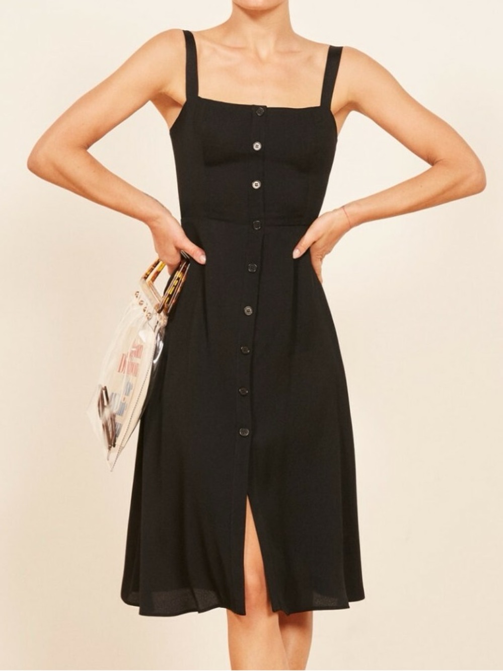 Reformation Persimmon Button Midi Dress
